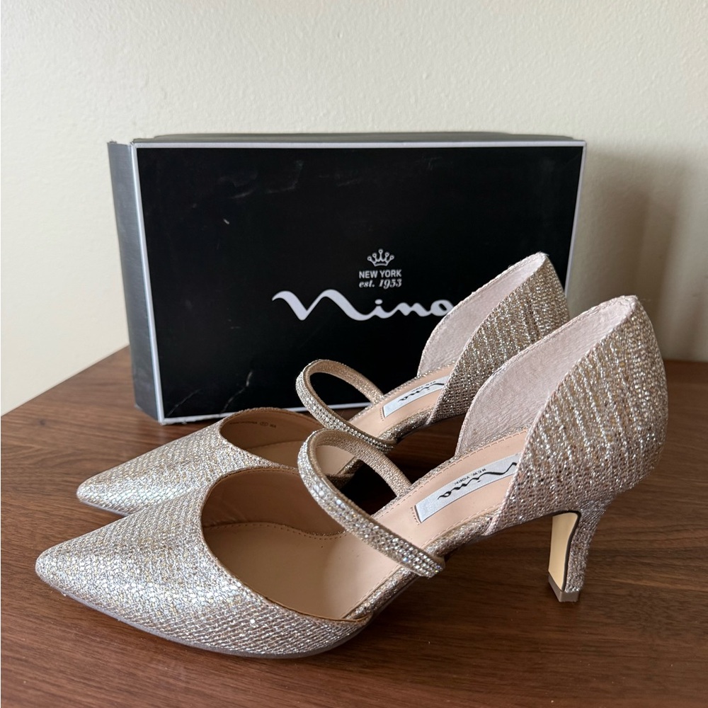 Nina Glittering Silver Heels - New, never worn